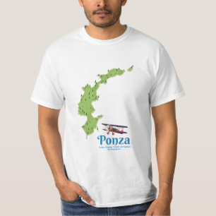 Camiseta Mapa de la isla italiana de Ponza.