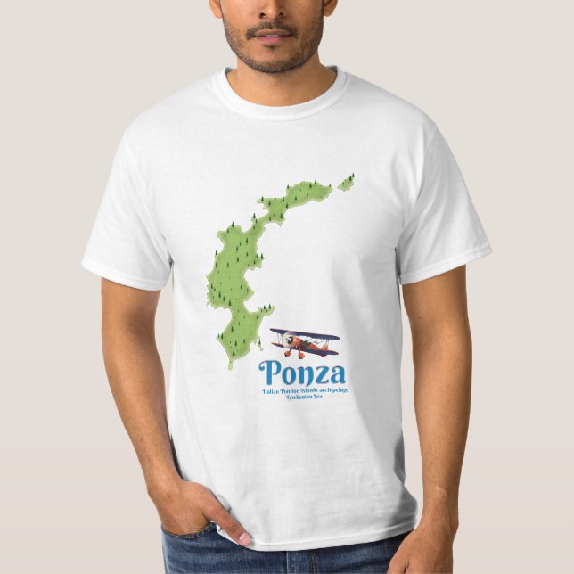 Camiseta Mapa de la isla italiana de Ponza. (Anverso)