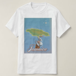 Camiseta Mapa de la isla jamaiquina de viajes