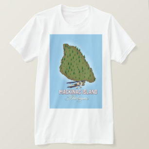 Camiseta Mapa de la isla Mackinac Michigan