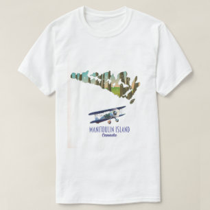 Camiseta Mapa de la isla Manitoulin en Canadá