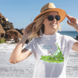 Camiseta Mapa de la isla Nantucket