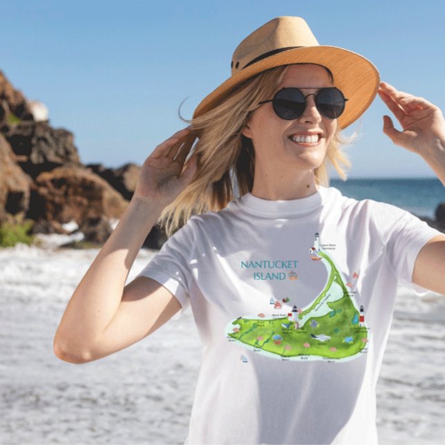 Camiseta Mapa de la isla Nantucket (Subido por el creador)