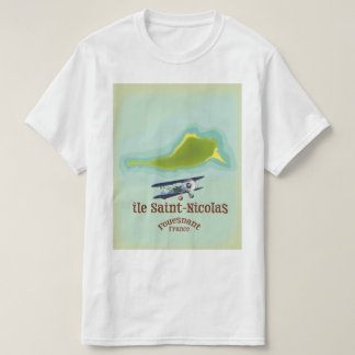 Camiseta Mapa de la isla Saint-Nicolas Fouesnant France