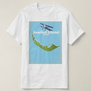 Camiseta Mapa de la isla Sanibel Florida