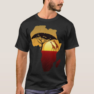 Camiseta Mapa de la jirafa de África papá animales del Sur 