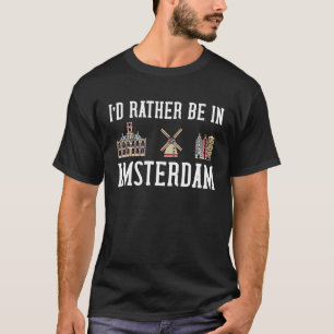 Camiseta Mapa de la línea aérea de la ciudad de Ámsterdam