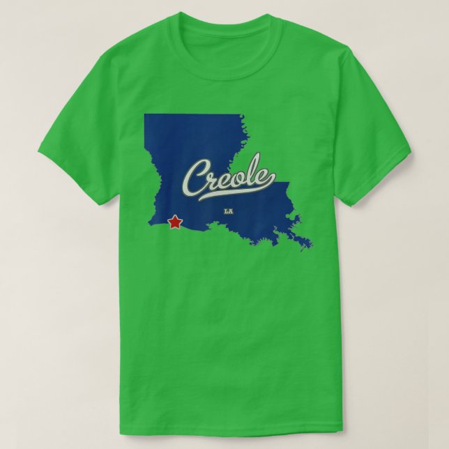 Camiseta Mapa de la Louisiana en creole (Diseño del anverso)