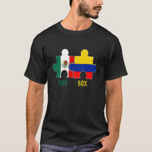 Camiseta Mapa de la mitad de la bandera mexicana en Colombi