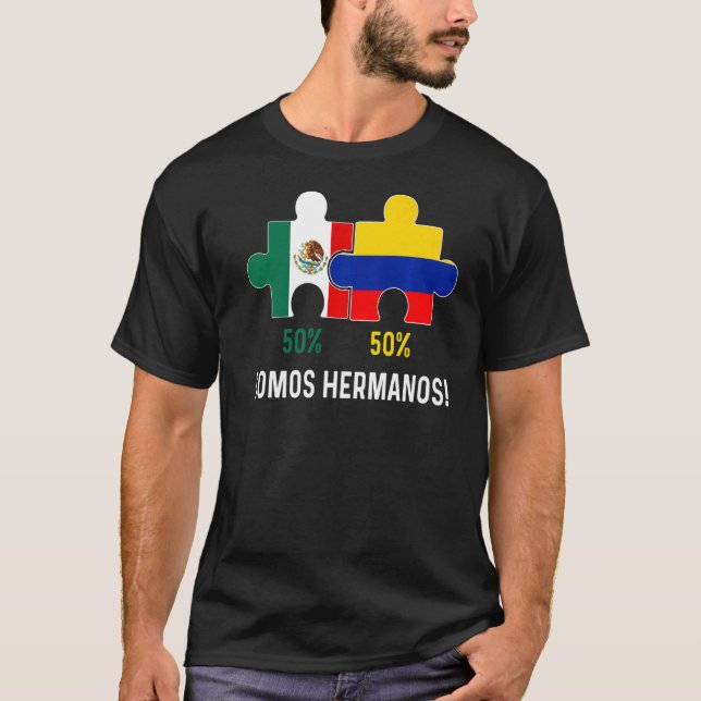 Camiseta Mapa de la mitad de la bandera mexicana en Colombi (Anverso)