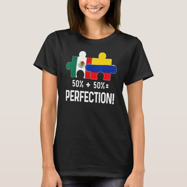 Camiseta Mapa de la mitad de la bandera mexicana en Colombi (Anverso)