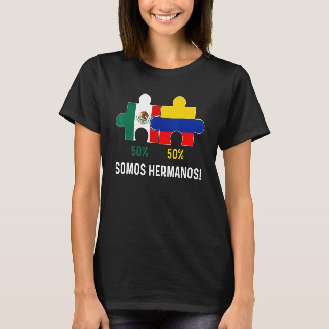 Camiseta Mapa de la mitad de la bandera mexicana en Colombi (Anverso)