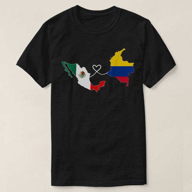 Camiseta Mapa de la mitad de la bandera mexicana en Colombi (Diseño del anverso)