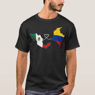 Camiseta Mapa de la mitad de la bandera mexicana en Colombi