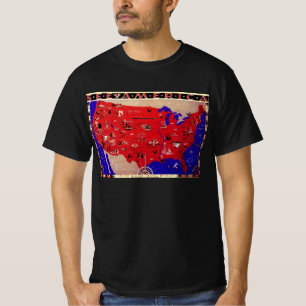 Camiseta Mapa de la Oficina de Viajes de los Estados Unidos