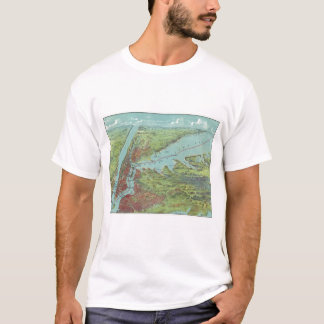 Camiseta Mapa de la opinión de ojo de pájaros de Nueva York