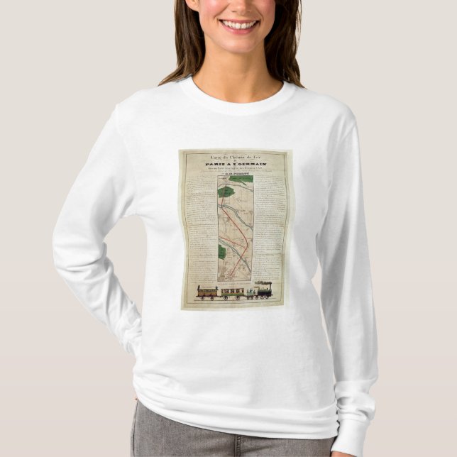 Camiseta Mapa de la París al ferrocarril de St Germain, (Anverso)