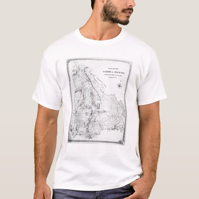 Camiseta Mapa de la parroquia de Caballo de alquiler (Anverso)