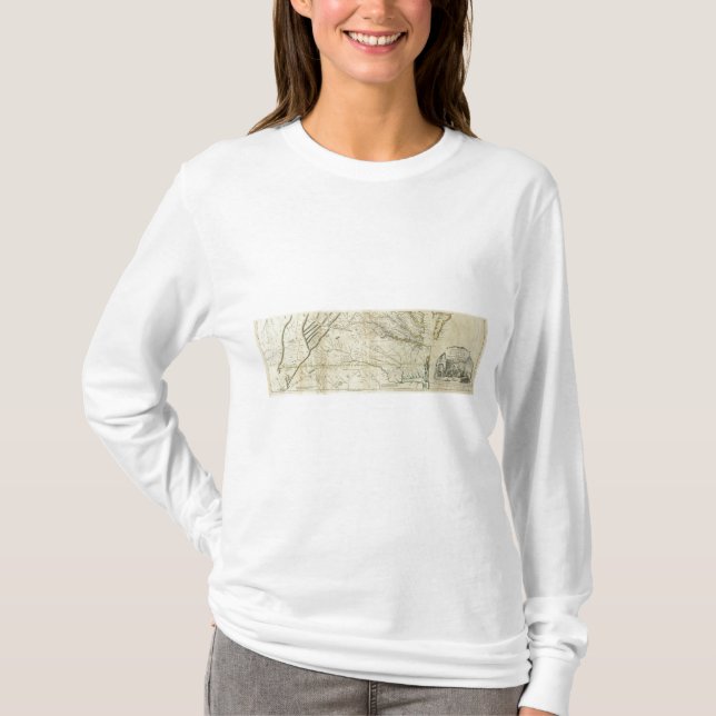Camiseta Mapa de la parte habitada de Virginia (Anverso)