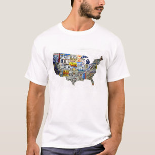 Camiseta Mapa de la placa de Estados Unidos