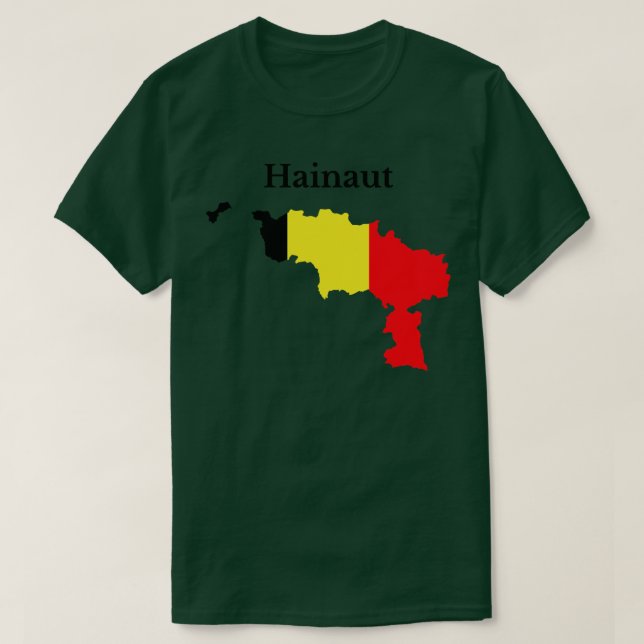 Camiseta Mapa de la provincia de Hainaut Bélgica (Diseño del anverso)