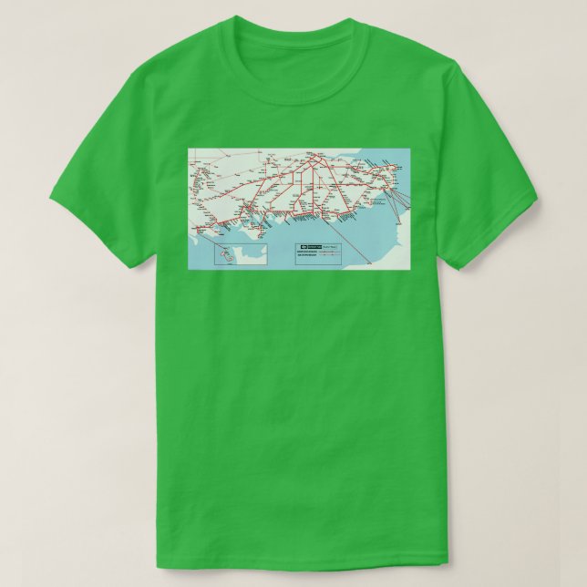 Camiseta Mapa de la Región Sur del Ferrocarril Británico 19 (Diseño del anverso)