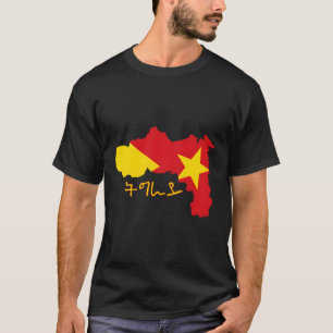 Camiseta Mapa de la región Tigray dentro de la bandera Tigr