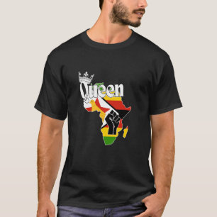 Camiseta Mapa De La Reina De Zimbabue Con Bandera De Zimbab
