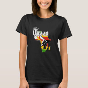 Camiseta Mapa De La Reina De Zimbabue Con Bandera De Zimbab