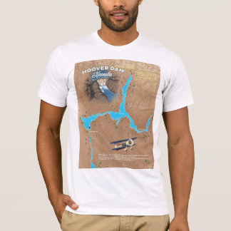 Camiseta Mapa de la represa Hoover Nevada