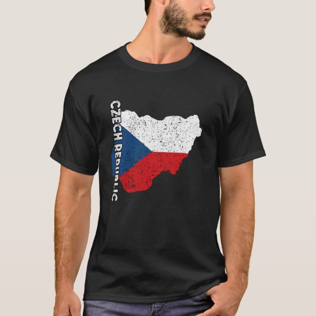 Camiseta Mapa de la República Checa Orgullo Checo Bandera C (Anverso)