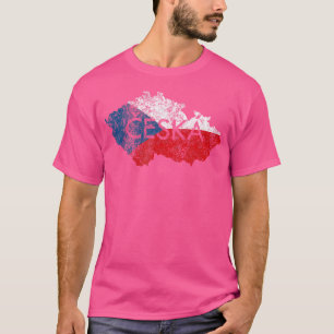 Camiseta Mapa De La República Checa Y Recuerdos De Bandera 