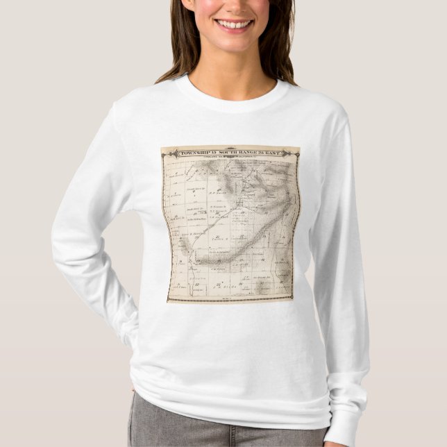 Camiseta Mapa de la sección de T15S R25E el condado de (Anverso)
