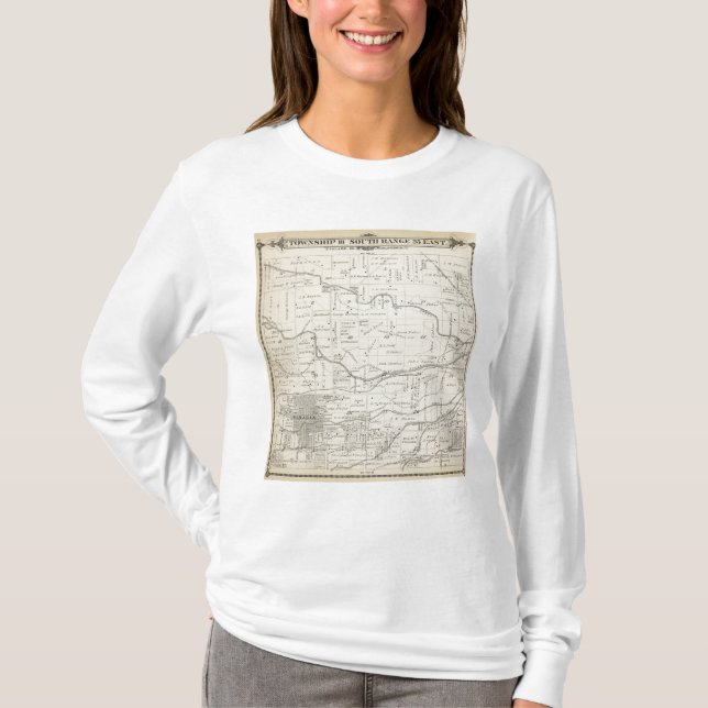 Camiseta Mapa de la sección de T18S R25E el condado de (Anverso)
