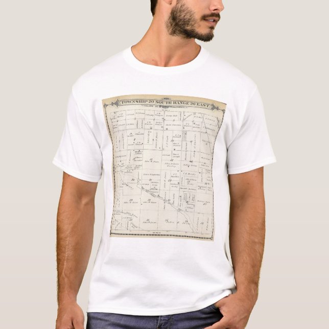 Camiseta Mapa de la sección de T20S R26E el condado de (Anverso)