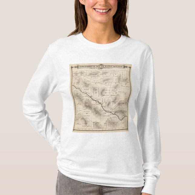 Camiseta Mapa de la sección de T24S R28E el condado de (Anverso)