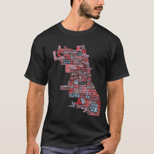 Camiseta Mapa de la vecindad de Chicago