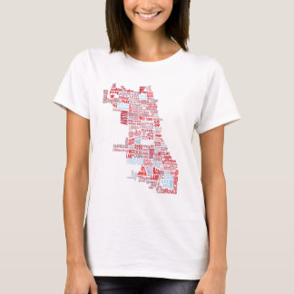 Camiseta Mapa de la vecindad de Chicago