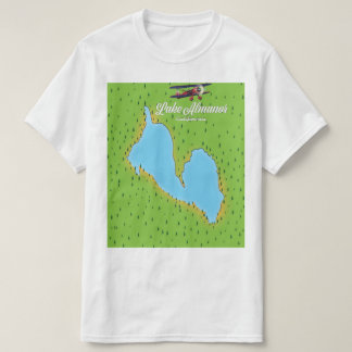 Camiseta Mapa de Lake Almanor California USA