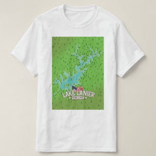 Camiseta Mapa de Lake Lanier Georgia