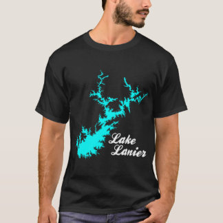 Camiseta Mapa de Lake Lanier Georgia con letra script