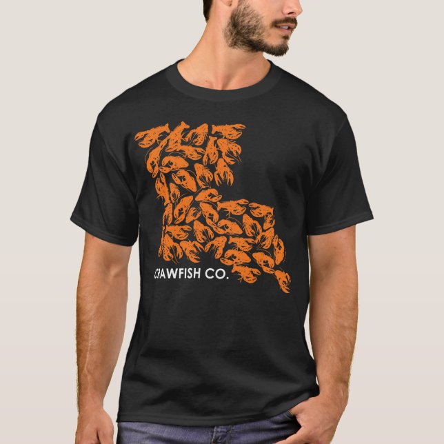 Camiseta Mapa de langostas Louisiana Cajun Mariscos y Maris (Anverso)