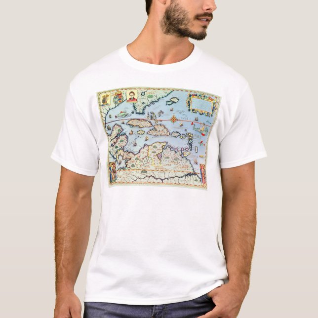 Camiseta Mapa de las islas caribeñas (Anverso)