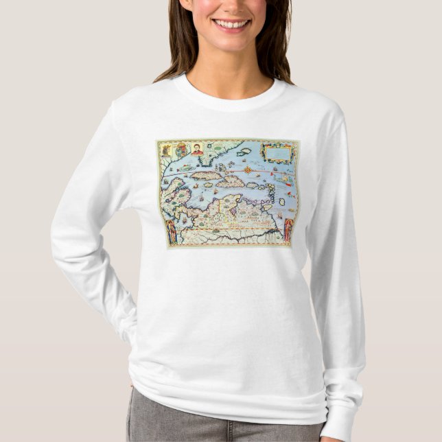 Camiseta Mapa de las islas caribeñas (Anverso)