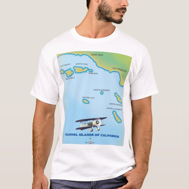 Camiseta Mapa de las Islas del Canal de California (Anverso)