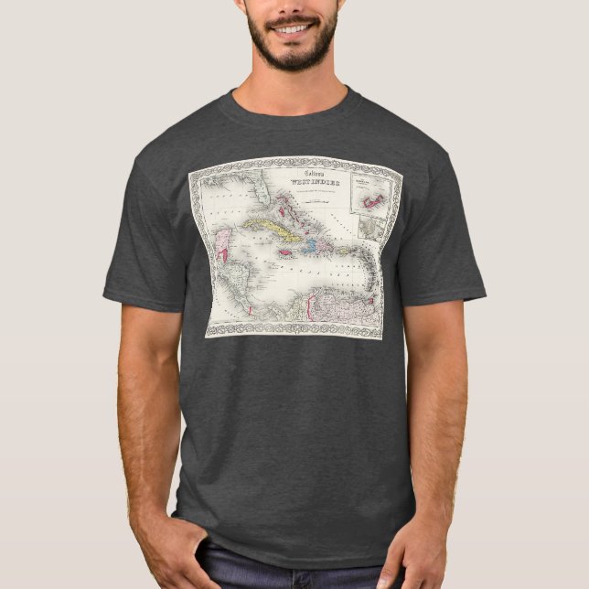 Camiseta Mapa de las Islas del Caribe (Anverso)