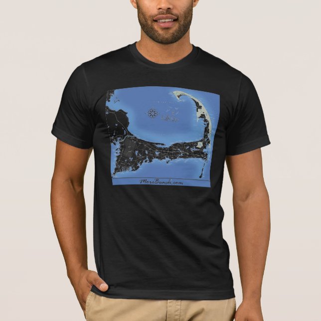 Camiseta Mapa de las playas de Cape Cod (Anverso)