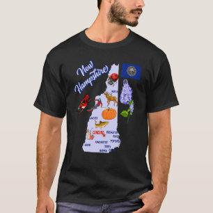 Camiseta Mapa de las principales ciudades del estado de Nue