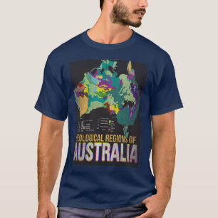 Camiseta Mapa de las regiones geológicas de Australia