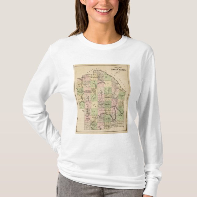 Camiseta Mapa de las tierras 5 de la madera (Anverso)